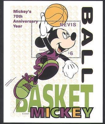 Nevis 1998 Disney Mickey Mouse Basketball Sports Games