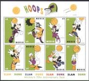 Nevis 1998 Disney/ Mickey Mouse/ Basketball/ Sports/ Games/ Animation 8v sht (d00236)