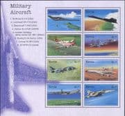 Nevis 1998 Planes/ Aircraft/ Military/ Air Force/ Aviation/ Transport 8v sht (s5882s)