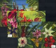 Nevis 2000 Flowers of the Caribbean/ Orchids/ Plants/ Nature/ StampEx 3 x 6v shts (b5311h)