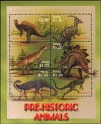 Nevis 2005 Prehistoric Animals/ Dinosaurs/ Reptiles/ Nature/ History 6v sht (n46280)
