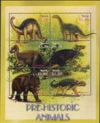 Nevis 2005 Prehistoric Animals/ Nature/ Dinosaurs/ Reptiles 6v sht (s1419q)