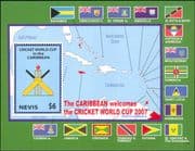 Nevis 2007 Cricket World Cup Championships/ Sports/ Games/ Map/ Flags 1v (n17336)