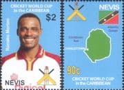 Nevis 2007 Cricket World Cup/ Cricketer/ Map/ Flag/ Sports/ People 2v set (n17337)