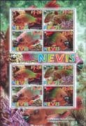 Nevis 2007 Parrotfish/ WWF/ Fish/ Marine/ Nature/ Conservation/ Coral 8v m/s (b6548u)