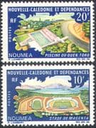New Caledonia 1967 Sports/ Stadia/ Stadium/ Buildings/ Architecture/ Football/ Swimming 2v set (n42135)