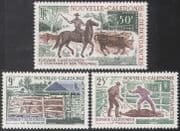 New Caledonia 1969 Farm Animals/ Cattle Breeding/ Cows/ Horses/ Nature 3v set (n42110)