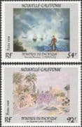 New Caledonia 1988 Pacific Painters/ Art/ Artists/ Boats/ Houses/ Palm Trees/ Palms 2v set (n45341)