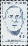 New Caledonia 1990 Charles de Gaulle/ People/ Military/ WWII/ Politics/ Politicians 1v (n45358)
