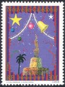 New Caledonia 1994 Christmas/ Greetings/ Star/ Bell/ Baubles/ Palm Tree 1v (n44137)