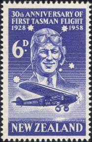 New Zealand 1958 Pilot/ Tasman Sea Flight/ Plane/ Aircraft/ Aviation/ History 1v (n24493)