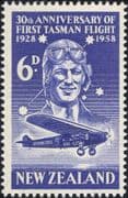 New Zealand 1958 Pilot/ Tasman Sea Flight/ Plane/ Aircraft/ Aviation/ History 1v (n24493)