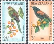 New Zealand 1962 Tieke/ Parakeet/ Birds/ Health/ Nature/ Welfare 2v set (n20703)