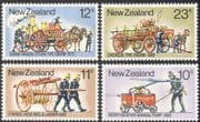 New Zealand 1977 Fire Engines/ Firemen/ Emergency/ Rescue/ Transport 4v set (n35391)