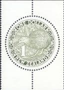 New Zealand 1988 Kiwi/ Birds/ Nature/ Wildlife Green $1.00 1v ROUND (n20703a)