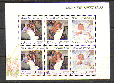 New Zealand 1989 Royalty / Health / Baby 6v m / s (n15798)