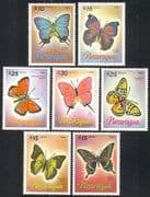 Nicaragua 1986 Butterflies / Insects / Nature 7v set b5316