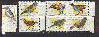 Nicaragua 1990 Birds / Parrot / Nature / Stampex 7v set b5798