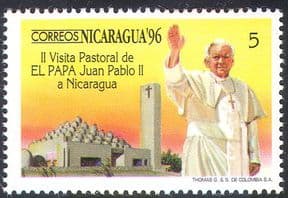 Nicaragua 1996 Pope John Paul II/ Visit/ Popes/ Papal/ People/ Religion/ Buildings 1v (n4124)