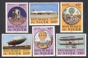 Niger 1983 Concorde / Aviation / Zeppelin / Balloon 6v b10113