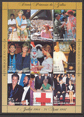 Niger 1997 Princess Diana / Red Cross / Medical 9v sh b2891