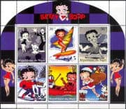 Niger 1999 Betty Boop/ Films/ Cinema/ Comics/ Cartoons/ Animation 6v sht (cs) (s1118)