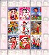 Niger 1999 Betty Boop/ Films/ Cinema/ Comics/ Cartoons/ Animation 9v sht (cs) (s1897)