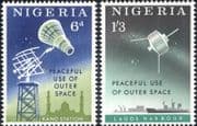 Nigeria 1963 Space/ Satellites/ Radio/ Ship/ Harbour/ Aerial/ Communications 2v set (n23687)