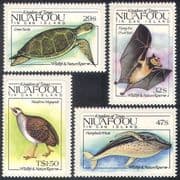 Niuafo'ou 1983 Turtle / Bat / Whale / Hen / Animals / Birds / Nature / Wildlife 4v set n40077