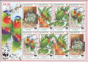 Niuafo'ou 1998 Blue-crowned Lorikeet/ WWF/ Birds/ Nature/ Wildlife/ Conservation 8v sht (s3088)