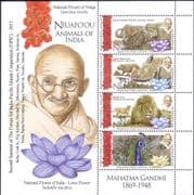 Niuafo'ou 2015 FIPIC/Elephant/ Lion/ Rhino/ Peacock/ Gandhi/ Animals /Nature 4v m/s (b4932c)