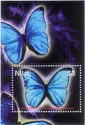 Niue 2004 Blue Morpho/ Butterflies/ insects/ Nature/ Wildlife 1v m/s s2367n