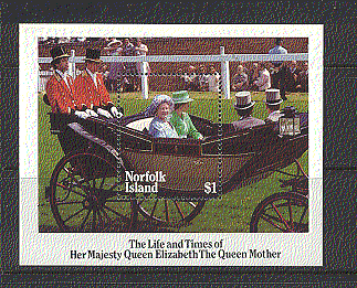 Norfolk Is 1985 HM Queen Mother / Royalty 1v m / s (n18055)