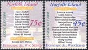 Norfolk Is 2000 ANZAC Roll of Honour/ War/ Military/ Soldiers/ People 2v set (n18054)