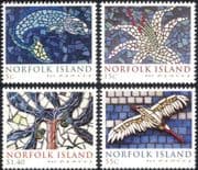 Norfolk Is 2009 Mosaics/ Bird/ Fish/ Flower/ Tree/ Ceramics/ Art 4v set (n22789)