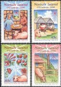 Norfolk Island 1996 Christmas/ Nativity/ Greetings/ Boats/ Cattle/ Tree/ Oxen 4v set (n18045)