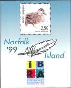 Norfolk Island 1999 Ducks/ Birds/ Waterfowl/ Nature/ Wildlife/ 2iBRA '99"/ StampEx 1v m/s (n14828)