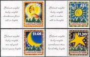 Norfolk Island 2000 Christmas/ Greetings/ Candle/ Sun/ Moon/ Star/ Trees/ Carol 4v set + labels (b210e)