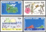 Norfolk Island 2001 Millennium/ Children's Art/ Drawing/ Paintings/ Trees/ Birds 4v set (b210h)