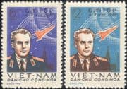 North Vietnam 1961 G Titov/ Space Flight/ "Vostok 2"/ Astronauts/ Rockets 2v set (b1525a)