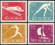 Norway 1961 Sports/ Games/ Yacht/ Sailing/ Ice Skating/ Ski Jumping/ Javelin/ Boats/ Transport/ Animation 4v set (n43414)