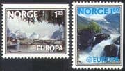 Norway 1977 Europa/ Tourism/ Waterfall/ Nature/ Harbour/ Boats/ Trees 2v set (n25947)