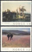 Norway 1977 Norwegian Art/ Paintings/ Artists/ Trees/ Landscape/ People 2v set (n44871)