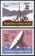 Norway 1980 Telephone Service 100th/ Radio Dish/ Communications 2v set (n43416)