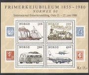 Norway 1980 Trains / Rail / Bus / Coach / Planes / Ships / Transport / StampEx 4v m / s (n37596)