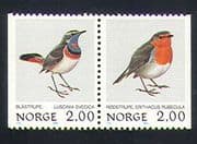 Norway 1982 Birds / Nature / Robin / Bluethroat/ Wildlife 2v bklt pr (n33247)