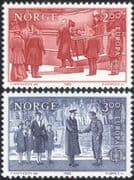 Norway 1982 Europa/ King Haakon VII/ Prince Olav/ Royalty/ Royal/ Ship/ Election/ Liberation/ People 2v set (n44868)