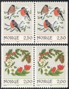 Norway 1985 Christmas/ Greetings/ Bullfinch/ Wreath/ Birds/ Seasonal/ Nature 2v set bklt prs (n43087)