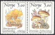 Norway 1989 Chanterelle/ Butter Mushroom/ Fungi/ Mushrooms/ Plants/ Nature 2v bklt pr (n43102)