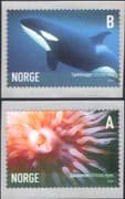 Norway 2005 Orca/ Whales/ Sea Anemone/ Marine Animals/ Nature 2v s/a set (n15103)